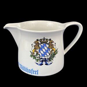 Vintage Bavarian Porcelain Creamer With Coat Of Arms Design